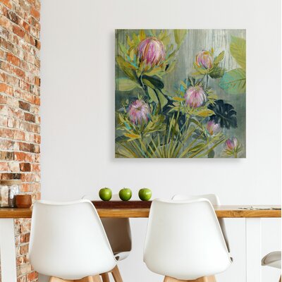 Bay Isle Home Protea Catching Rain On Canvas Painting 