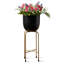 Pot à fleurs en métal Mitzi avec émail bleu marine et cadre doré-1666259243-1666259242