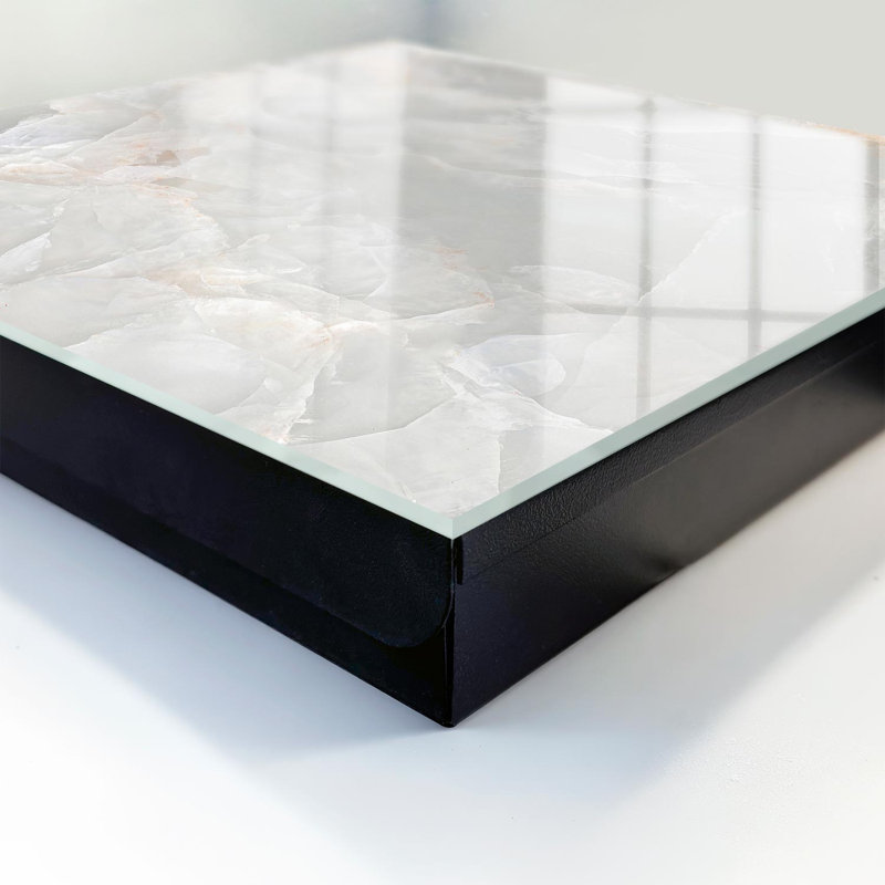 Wall mounted key box, Opens to the right, 30x30x5, Black, Delicate textures of natural stone, 