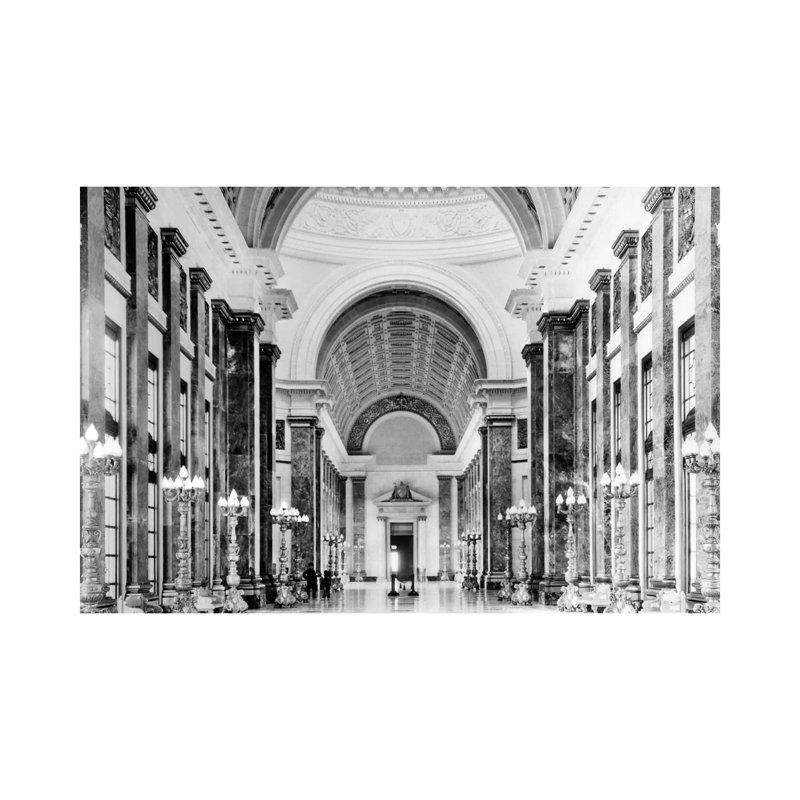 1930s-1940s Interior Main Hall Salon De Pasos Perdidos Of Capitol Building Havana Cuba by Vintage Images - Wrapped Canvas Gallery-Wrapped Canvas Giclée