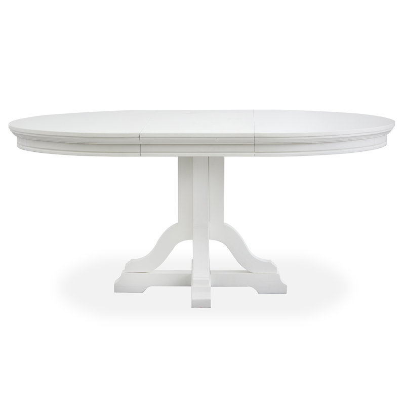 Table de salle à manger ronde extensible blanche 48 po, Blanc