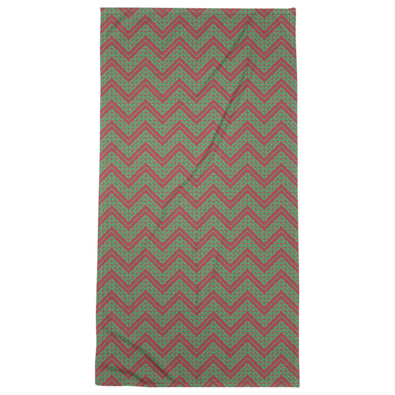 Bath Towel, Light Red/Green, Microfiber