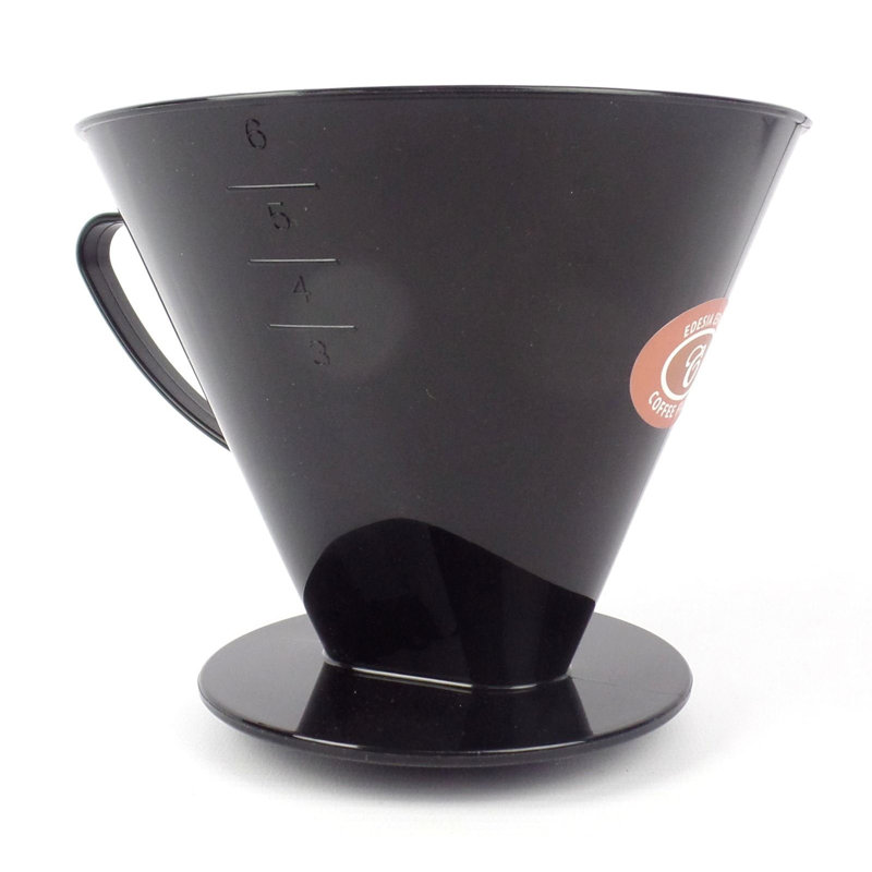 Size 6 Black Plastic Coffee Filter Cone