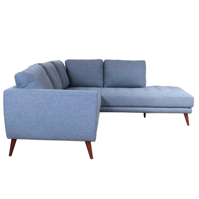 Canapé modulaire captivant bleu denim - 87,93 po X P 95,29 po, H 36,7 po, revêtu de charme 95,29 po