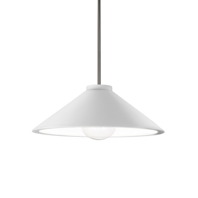 Leni Dimmable LED Single Light Pendant, Polished Chrome, Matte White