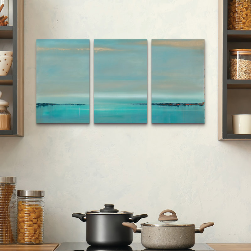 Ensemble de 3 panneaux muraux - Rio «The Line of Time», art mural sur toile pour le salon, la chambre à coucher ou le bureau 