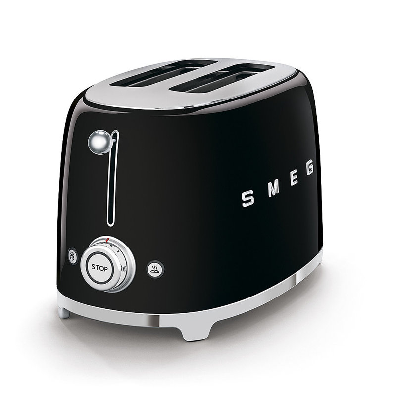 Smeg TSF01 50's Style Retro Two Slice Toaster, Black