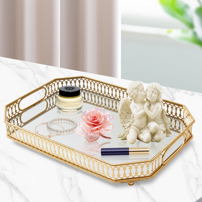 Organisateur décoratif durable pour commode, chambre à coucher, comptoir de salle de bain - spacieux avec poignée dans votre espace de bureau (grande taille)