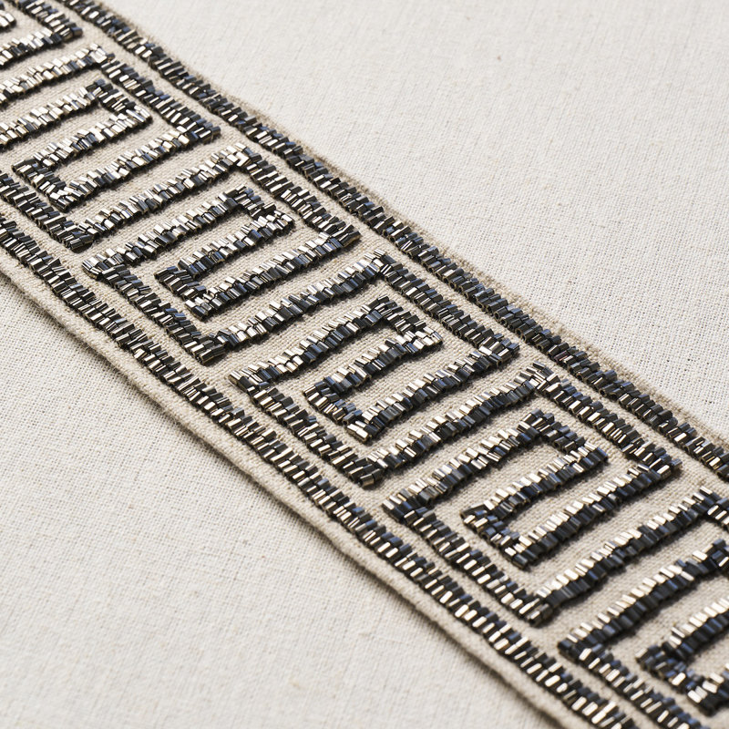 Delphi Beaded Tape, Mercury on Natural