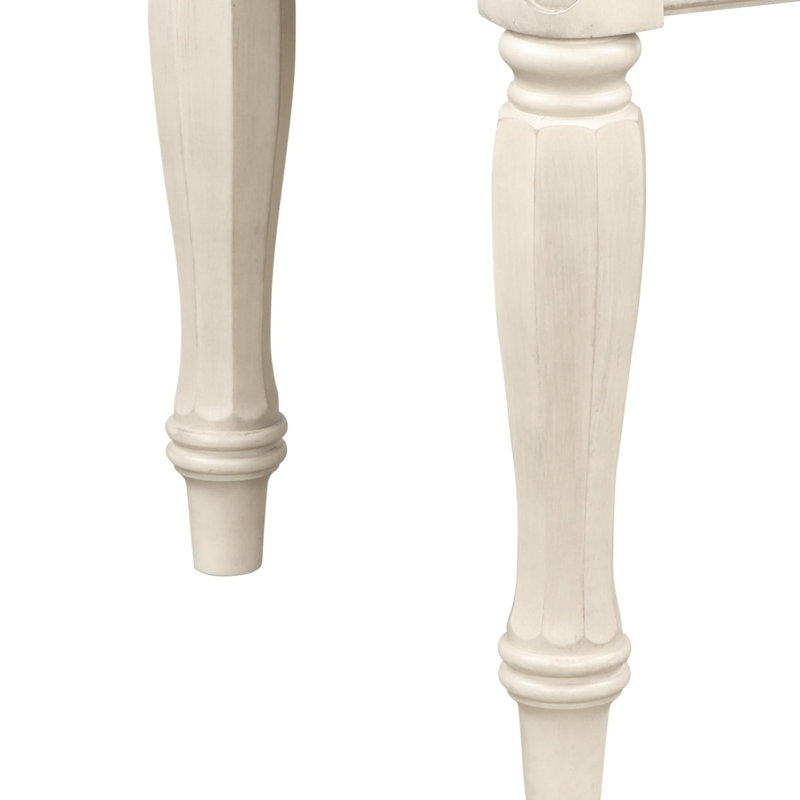 Table de bout blanche antique avec tiroir de rangement