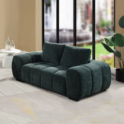 Causeuse en chenille verte Ferrand