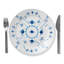 Blue Fluted Plain Deep Plate 6.69"