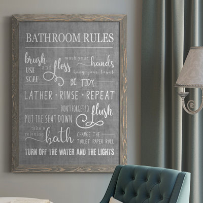 Martell Neutral Bathroom Rules, reproduction d'art sur toile
