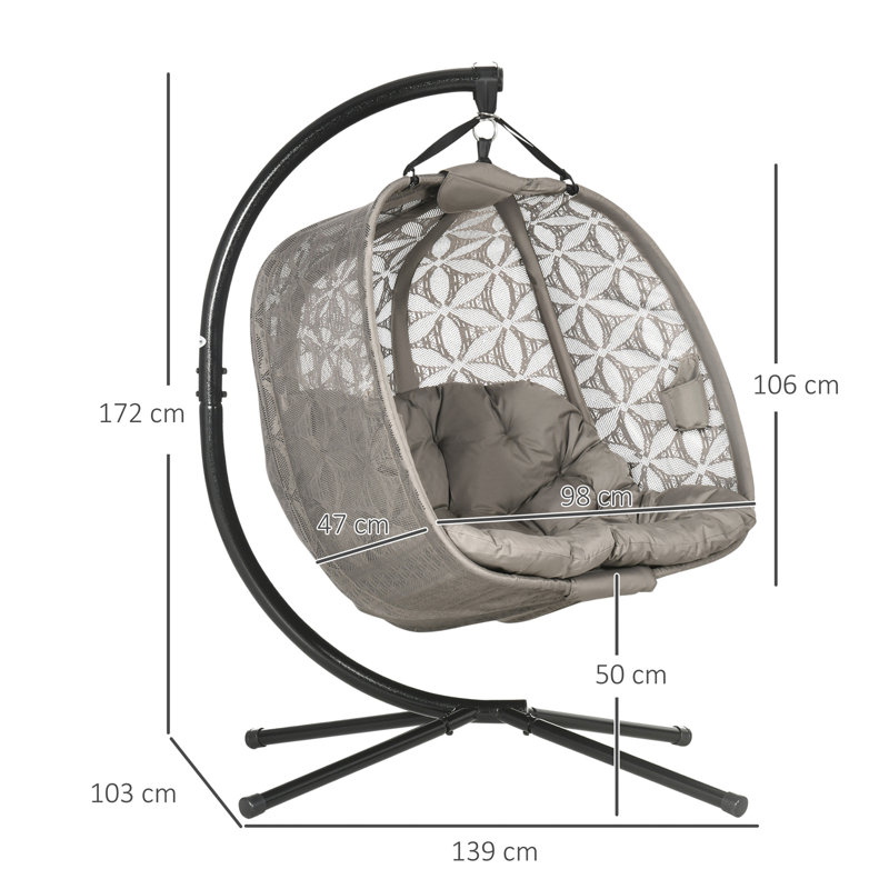 Nesconset Double Egg Chair with Stand