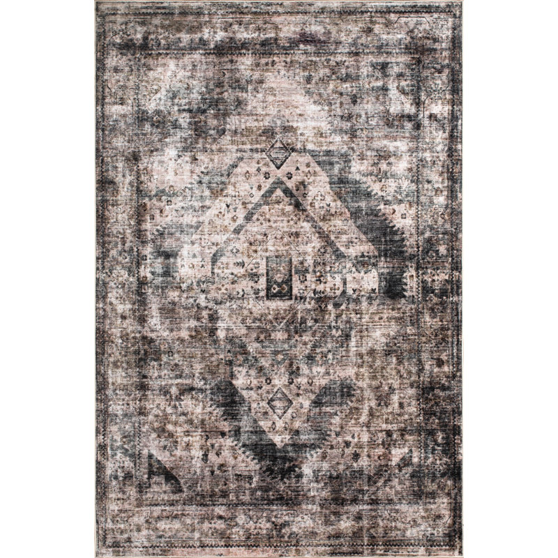 Hegg Collection Grey/Beige/Brown Abstract Area Rug, Rectangle 7'8" x 10'8"
