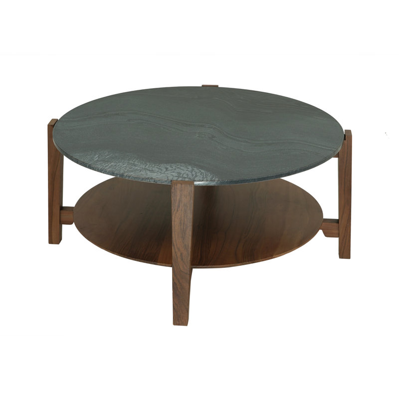 Rozalyn Marble Top Coffee Table, Black Marble