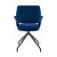 Chaise d'appoint de salle à manger en velours bleu avec finition noire-576384030