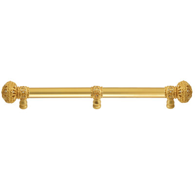 Juliane Grace 18 inches c.c. with 5/8 smooth center long pull large finial with 65 Swarovski Clear Crystals with center brace in Oil Rub Bronze