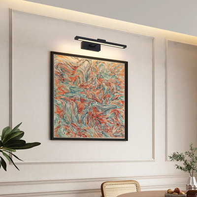 Photo à piles avec télécommande, lumière à DEL pour peintures, minuterie à intensité variable, applique murale de 16 po avec bras pivotant réglable