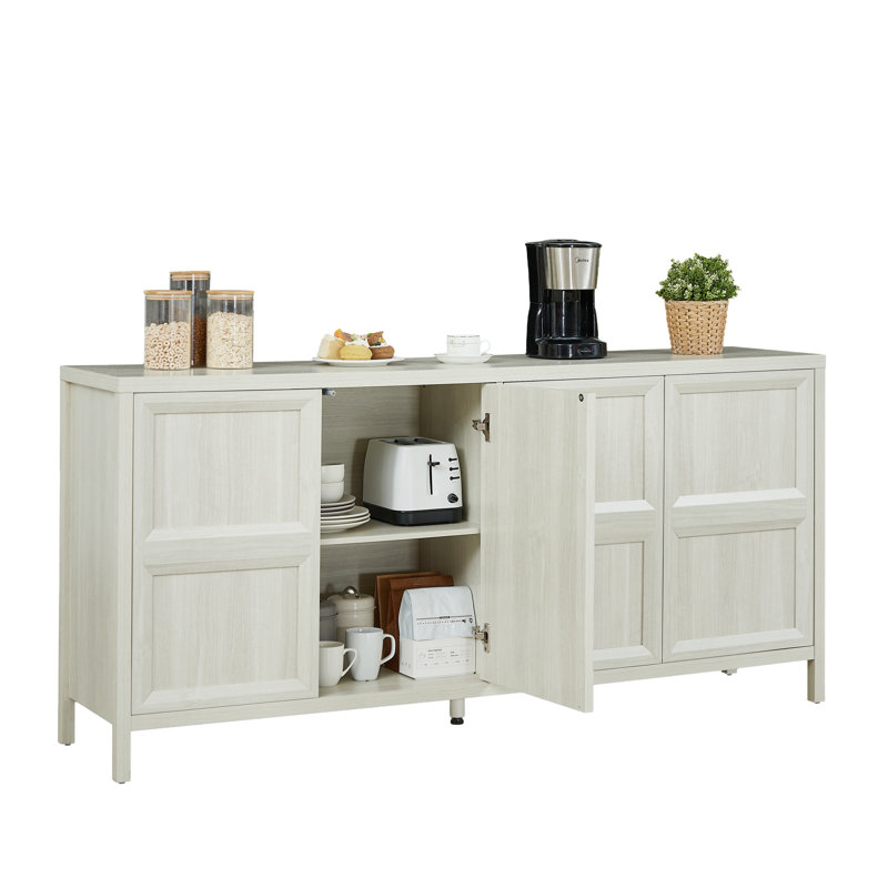 Buffet de rangement 67 po, Gris clair
