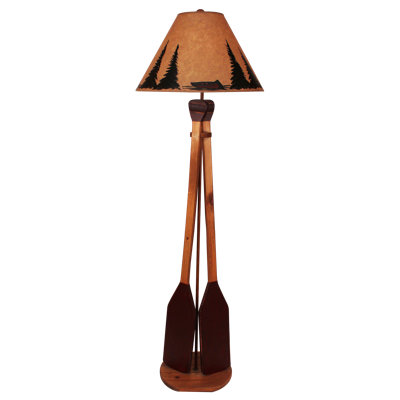 Lampe sur pied 2 raquettes en bois 63 po Camila