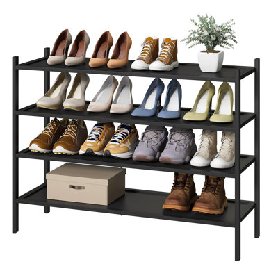 Stackable 4-Tier Long Shoe Rack 33.3" - Organize Your Living Room With Style And Space Efficiency