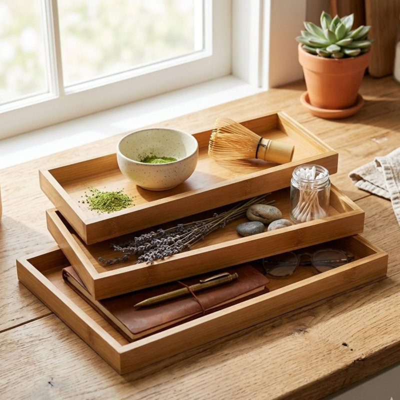 Serving Tray - Organizer White Bathroom, 1