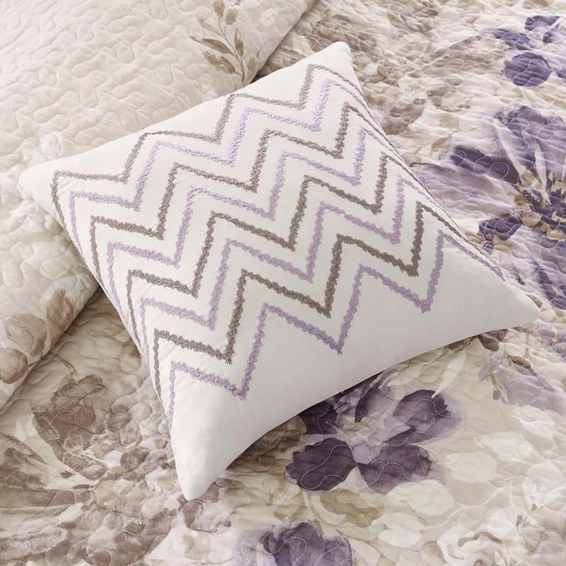 Ensemble de courtepointe en coton 6 pièces, Courtepointe double / grand + 5 pièces supplémen, Multi-couleur