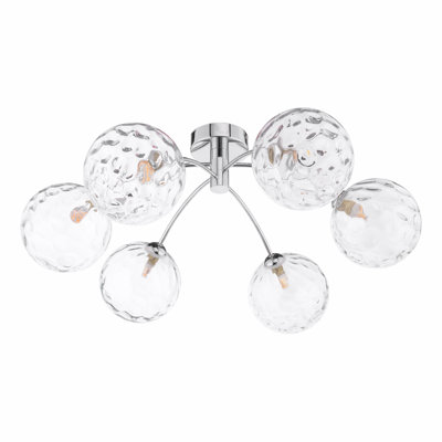 IZZY 6LT SEMI FLUSH POL CHR CW GLS 150MM