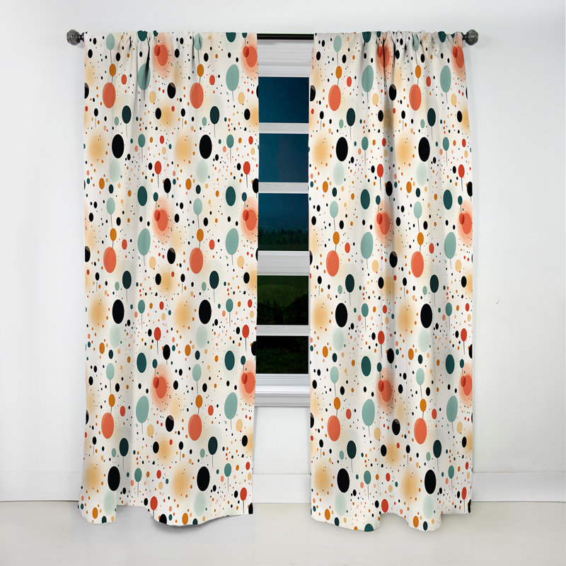 Motif à pois scandinave simplicité scandinave - rideau occultant - 1 panneau, L 52 po x L 90 po