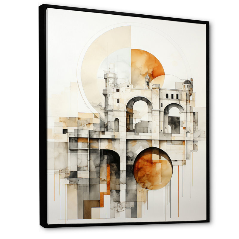 Impression sur toile Grey Bridge Minimalistic II - Cityscapes, H 20 po x l 12 po x P 1 po, Cadre flottant noir
