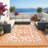 Reversible Outdoor Rug 8x10ft, Orange/White - Waterproof UV Resistant Plastic Straw Mat, Easy Clean, Portable Patio Carpet for Garden, Backyard, Camping, Beach - USA-1610733152-1610733181
