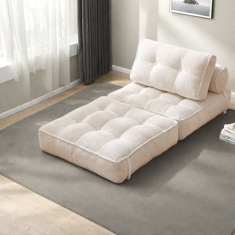 Canapés à compression portables, velours côtelé noir, salon compact et moderne pour la maison, Beige