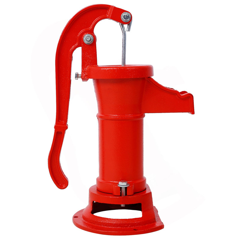 À commande manuelle de 25 pi Pompe à eau antique avec pichet, rouge