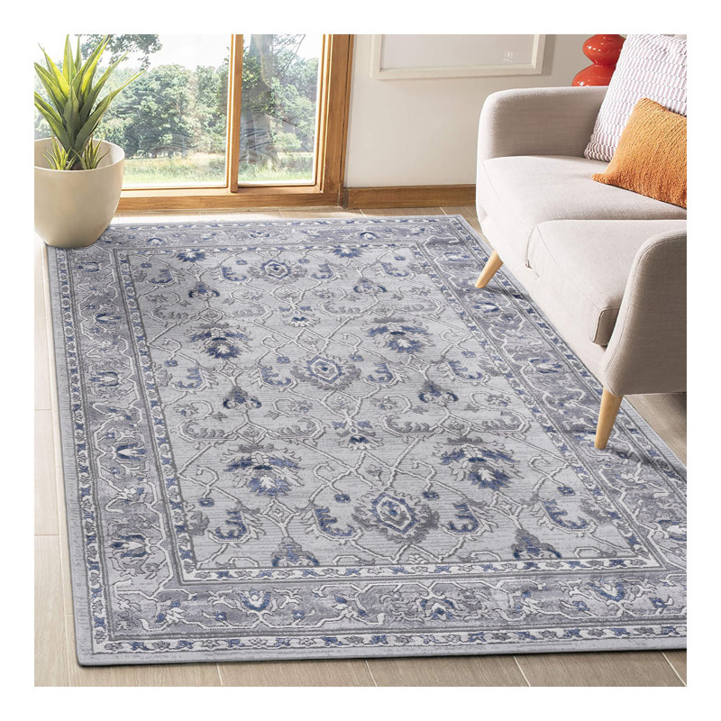 Collection Grey / Blue / Oriental Area Rug, Rectangle 7'9" x 10'