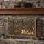 Iron Fireplace Protector, Overlapping Circles Design, Single Panel, Gold Stylish Screen, Geometric , Gold