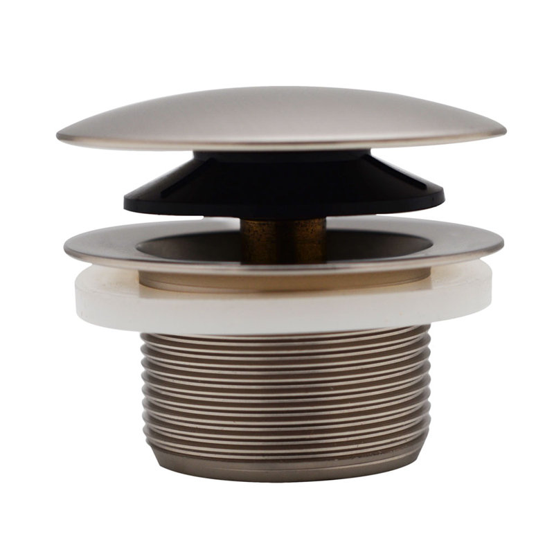 12" & 4" Sch. 40 PVC Tip-Toe Bathtub Leg Drain with No-Hole Overflow, Satin Nickel