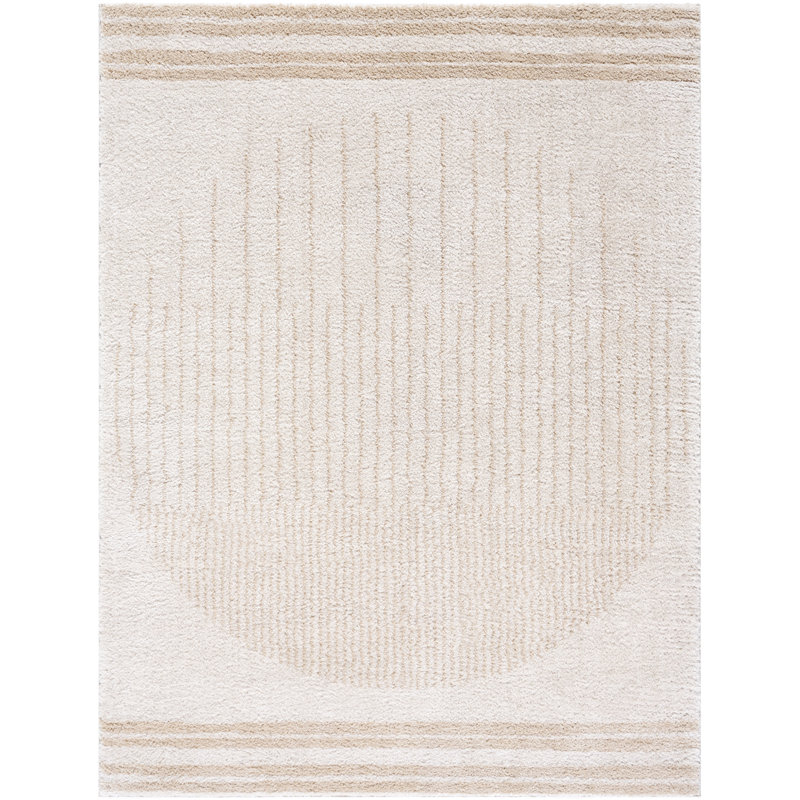 Machine Washable Shaggy Boho Beige Area Rug, Rectangle 140 x 200cm