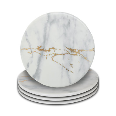 Marble Round 4 Piece Coaster Set