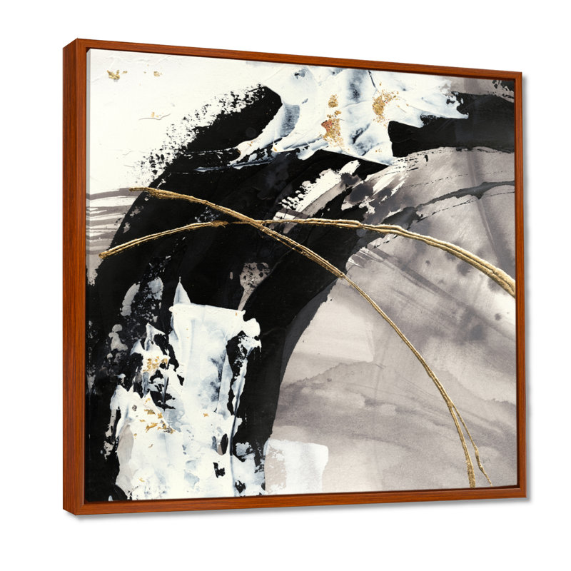 Abstrait, art mural sur toile abstraite, impression moderne à l'arc peint Glam I, H 16 po x l 16 po, Cadre flottant brun