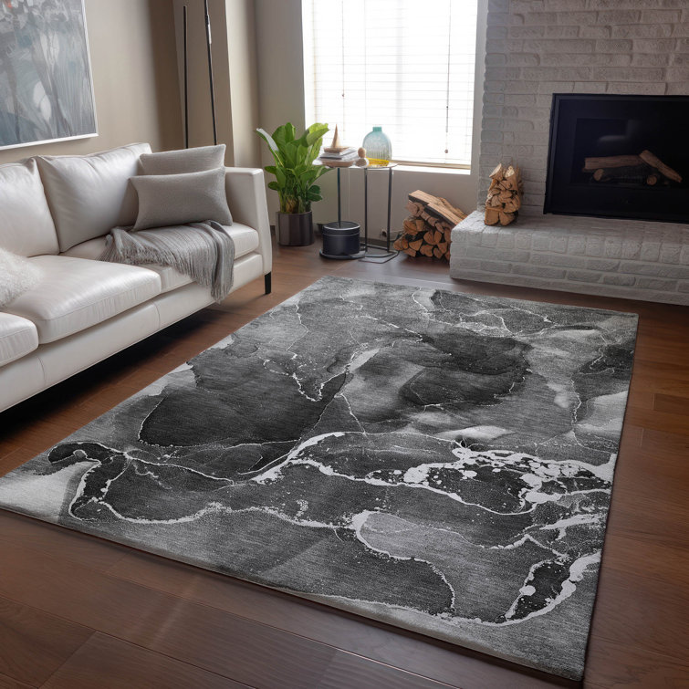 Premium Machine Washable Cerrito AMF503 Gray Rug