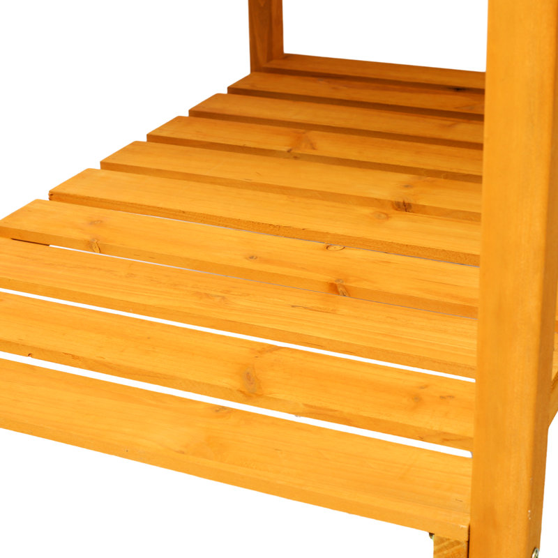 Contenant mobile en bois surélevé à 8 poches: pour plantes avec roues verrouillables, tablette de rangement et pot à fleurs avec grand espace de rangement: herbes, légumes, fleurs, trous de roues