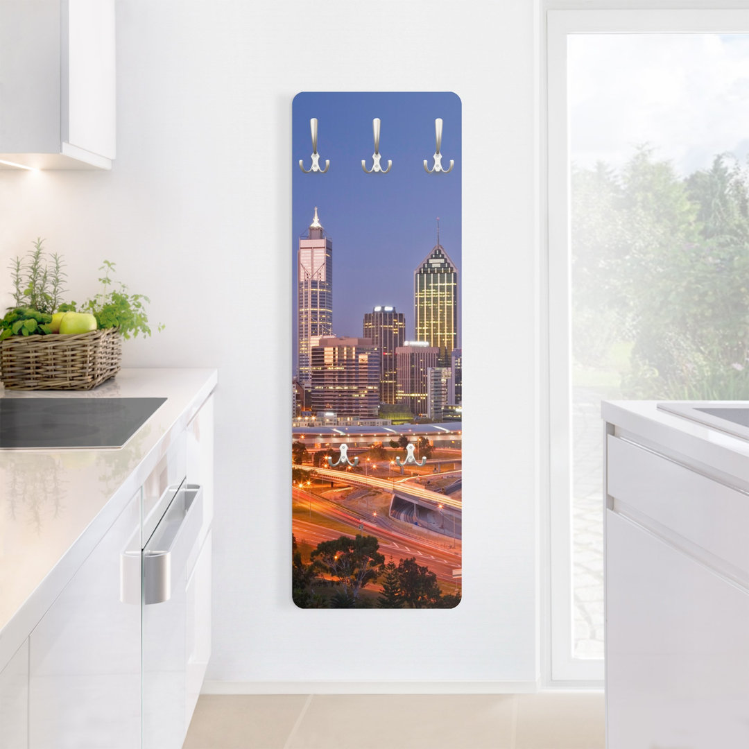 Crissyfield 5 - Hook Wall Mounted Coat Rack in Purple