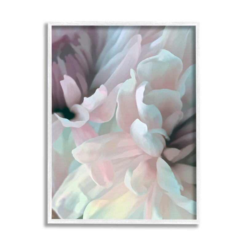 «Blush Flower Petals» par David Pollard - impression, H 30 po x l 24 po, Giclée encadrée blanc bord de mer