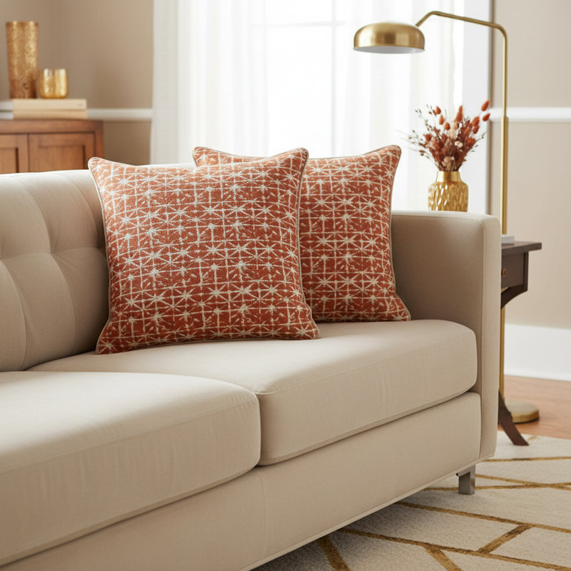 Foster Square Pillow Cover & Insert, Spice