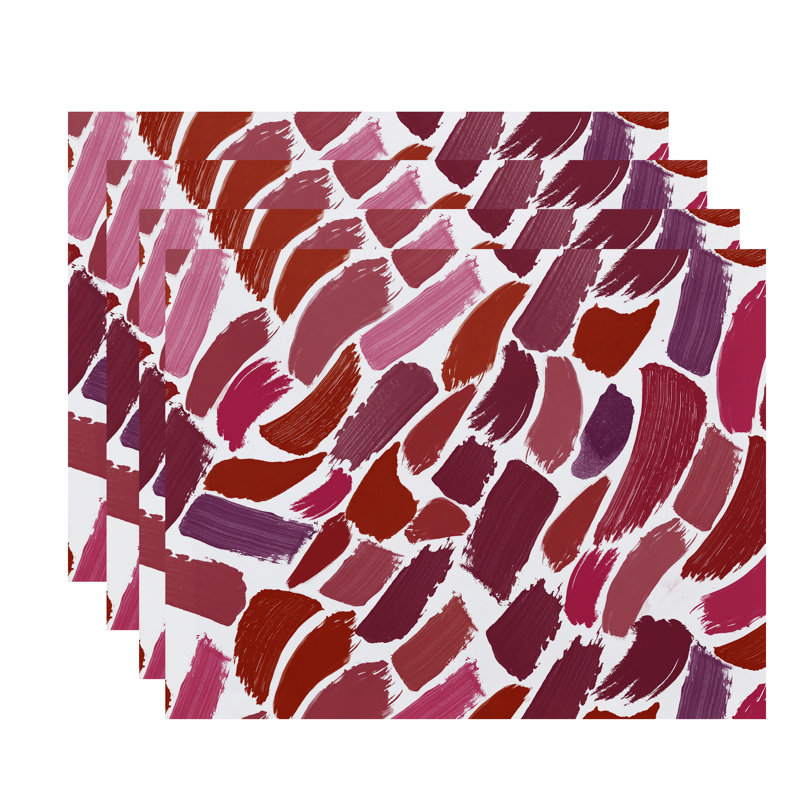 Jhayden Polyester Abstract Rectangle Placemat, Cranberry