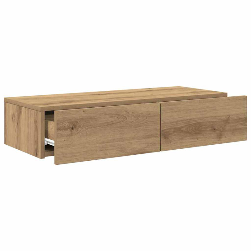 112-9 Wall Mounted Shelf, Artisan oak, 17cm H x 80cm W x 33cm D