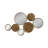 Modern Metal Wall Mirror with Overlapping Circular Design, Textured Iron and Glass Decorative Accent   