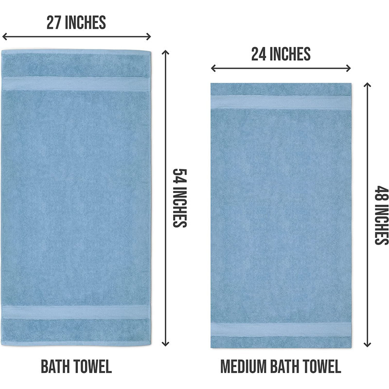 Dyshaun Cotton Blend Bath Towel, Sky Blue
