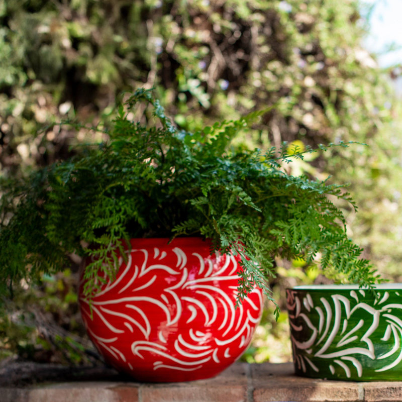 Cache-pot Rustic Garden, Rouge, H 8,75 po x l 11,5 po x P 11,5 po